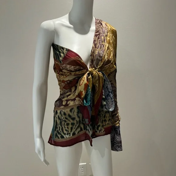 Vintage Roberto Cavalli fall 2004 Runway one-sleeve blouse - Picture 8 of 15